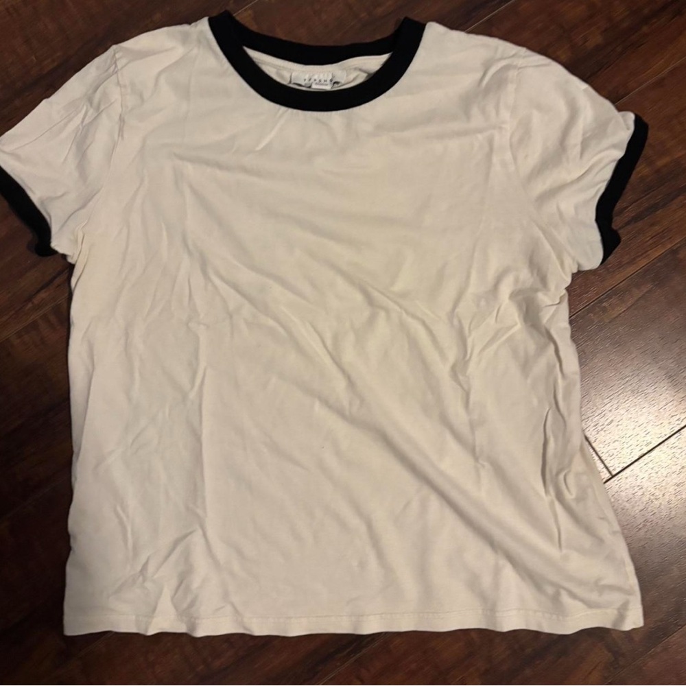 Topshop White Ringer Tee with Black Trim!